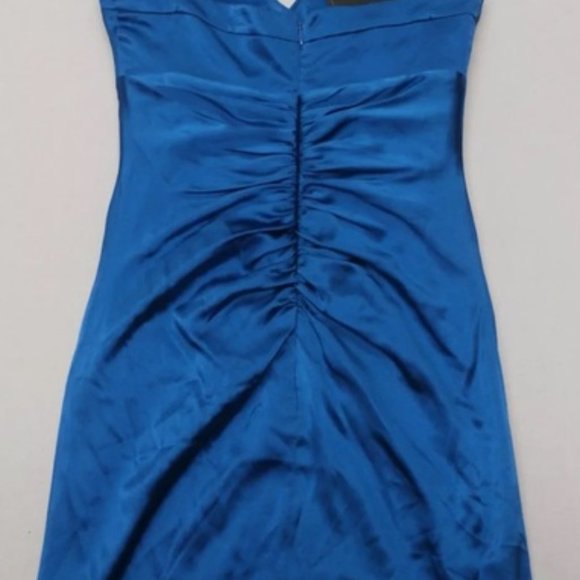 BCBG MaxAzria Royal Blue Silk Halter Cocktail Dress - Size 2 - Picture 11 of 14